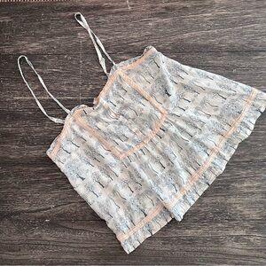 Princesse Woodland Camisole Blue Cotton with‎ Pink Trim Size 2 Retro Festival